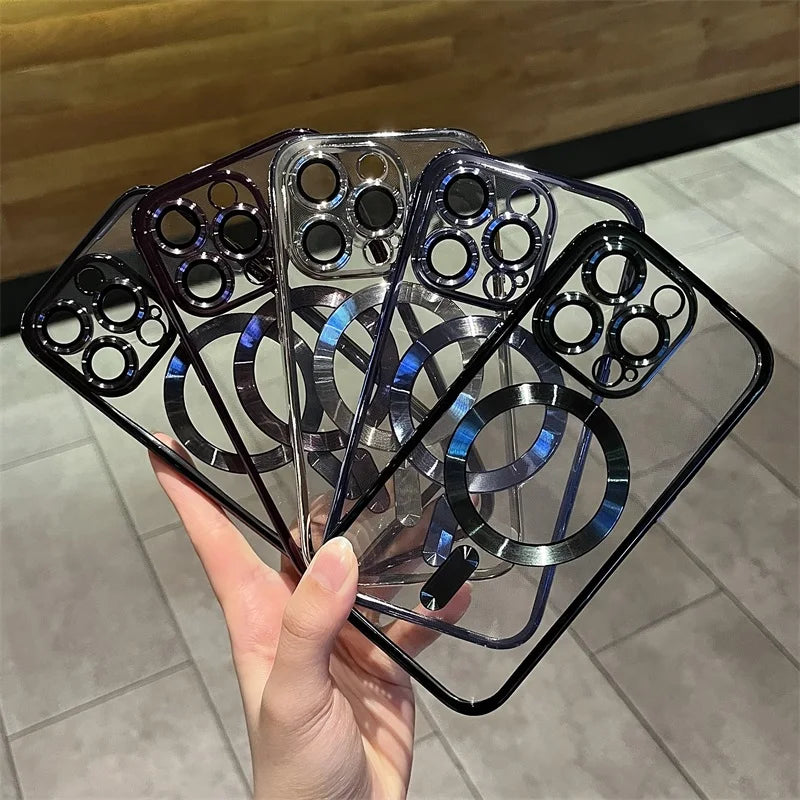 Platinierte klare weiche Magnetische Hülle für iPhone