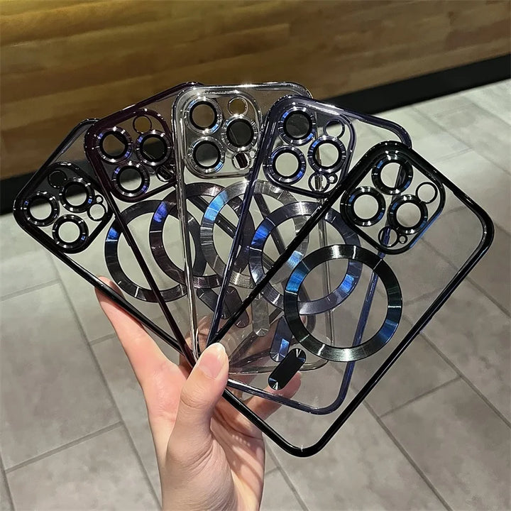 Platinierte klare weiche Magnetische Hülle für iPhone