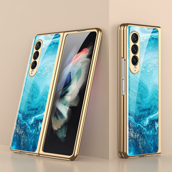 Luxuriöse Schutzhülle aus gehärtetem Glas mit hochwertiger Beschichtung für Samsung Galaxy Z Fold 3 5G