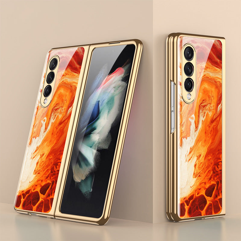 Luxuriöse Schutzhülle aus gehärtetem Glas mit hochwertiger Beschichtung für Samsung Galaxy Z Fold 3 5G