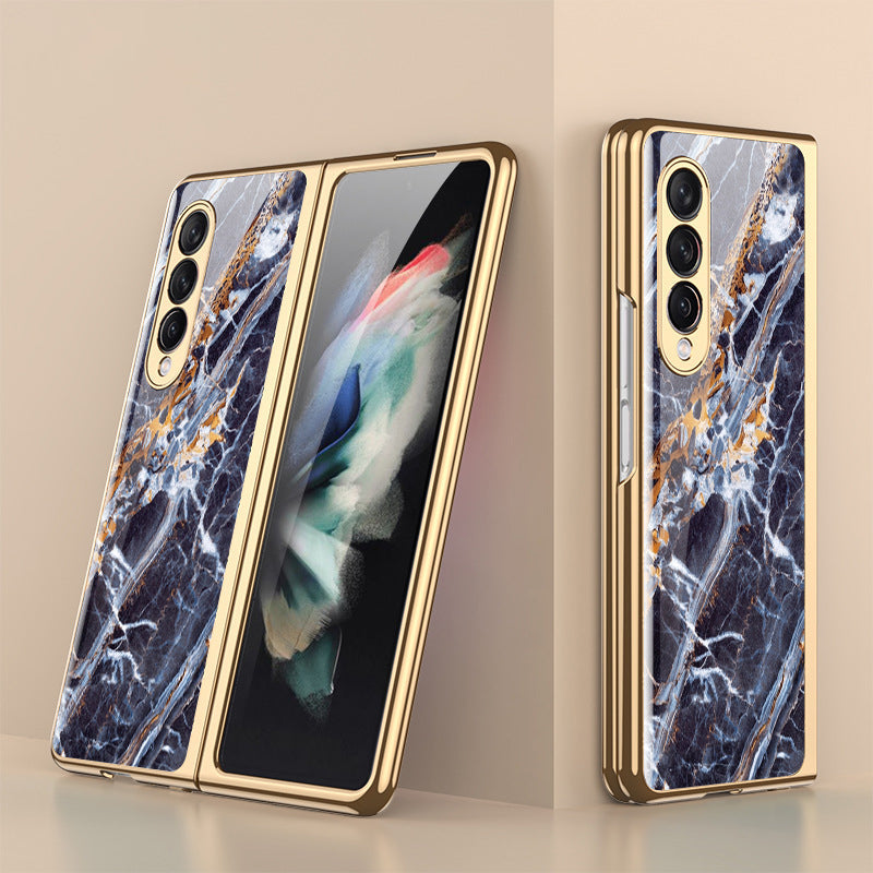 Luxuriöse Schutzhülle aus gehärtetem Glas mit hochwertiger Beschichtung für Samsung Galaxy Z Fold 3 5G