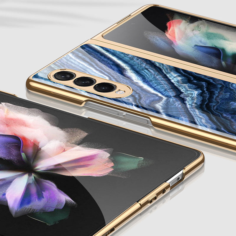 Luxuriöse Schutzhülle aus gehärtetem Glas mit hochwertiger Beschichtung für Samsung Galaxy Z Fold 3 5G