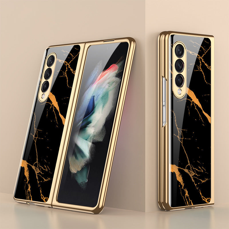 Luxuriöse Schutzhülle aus gehärtetem Glas mit hochwertiger Beschichtung für Samsung Galaxy Z Fold 3 5G