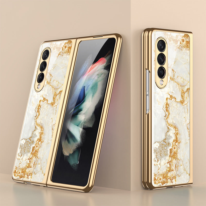 Luxuriöse Schutzhülle aus gehärtetem Glas mit hochwertiger Beschichtung für Samsung Galaxy Z Fold 3 5G