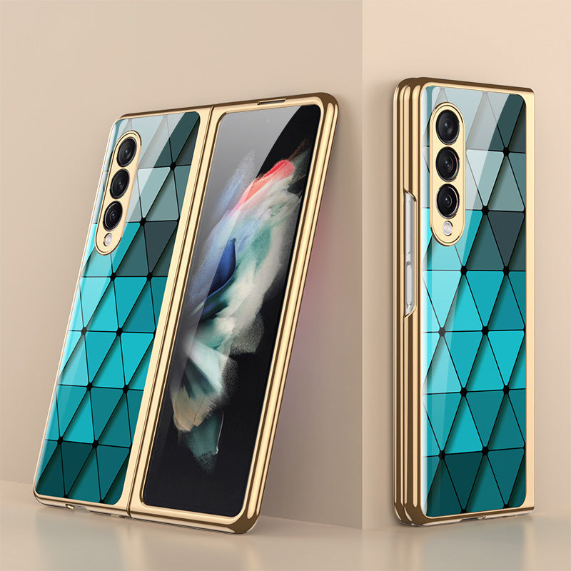 Luxuriöse Schutzhülle aus gehärtetem Glas mit hochwertiger Beschichtung für Samsung Galaxy Z Fold 3 5G