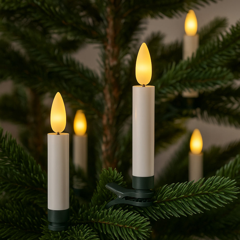 Drahtlose LED-Christbaumkerzen mit Fernbedienung – 10, 20 oder 30 Stück. | Karnz
