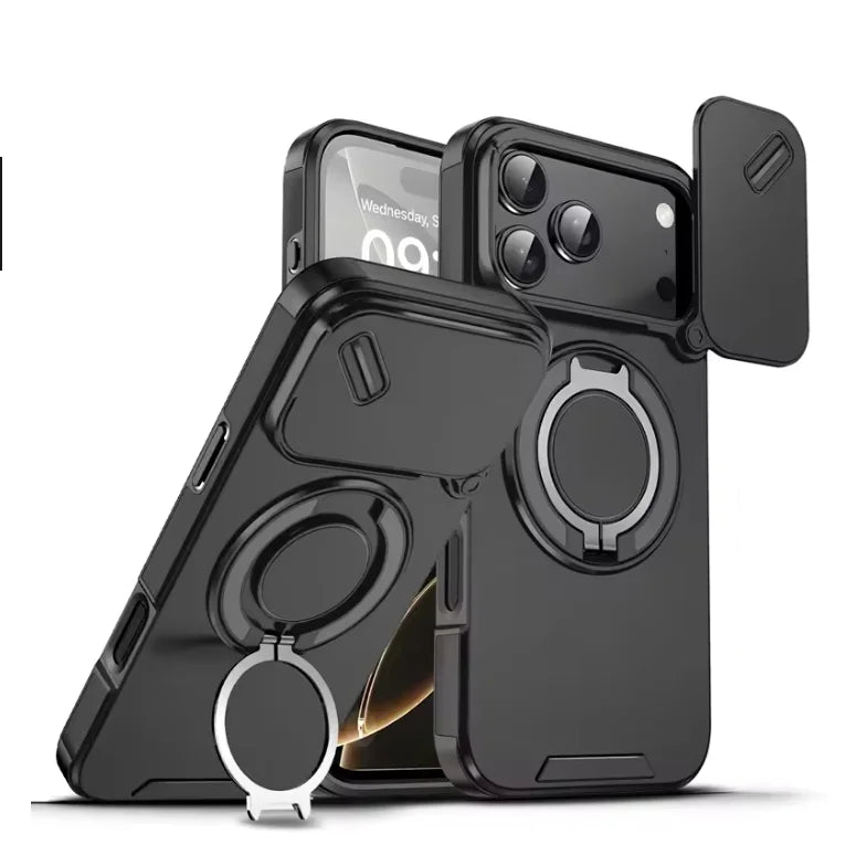 Robuste, stoßfeste Hülle mit magnetischem Ringhalter für iPhone 17