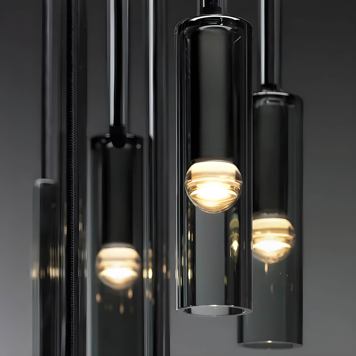 Pendelleuchte aus Rauchglas – Elegantes Design mit funkelnden Lichteffekten | Perfekt fürs Wohnzimmer