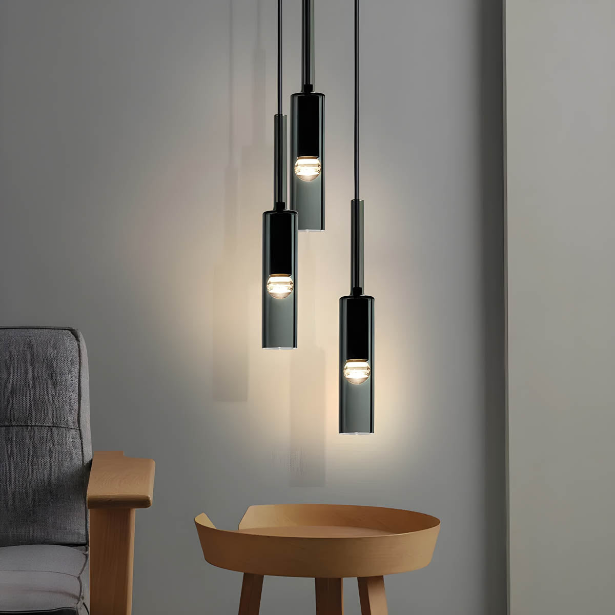 Pendelleuchte aus Rauchglas – Elegantes Design mit funkelnden Lichteffekten | Perfekt fürs Wohnzimmer