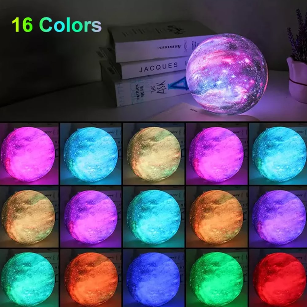 Mondlampe -16 Farben - LED - mit Touch-Funktion und Fernbedienung | Karnz