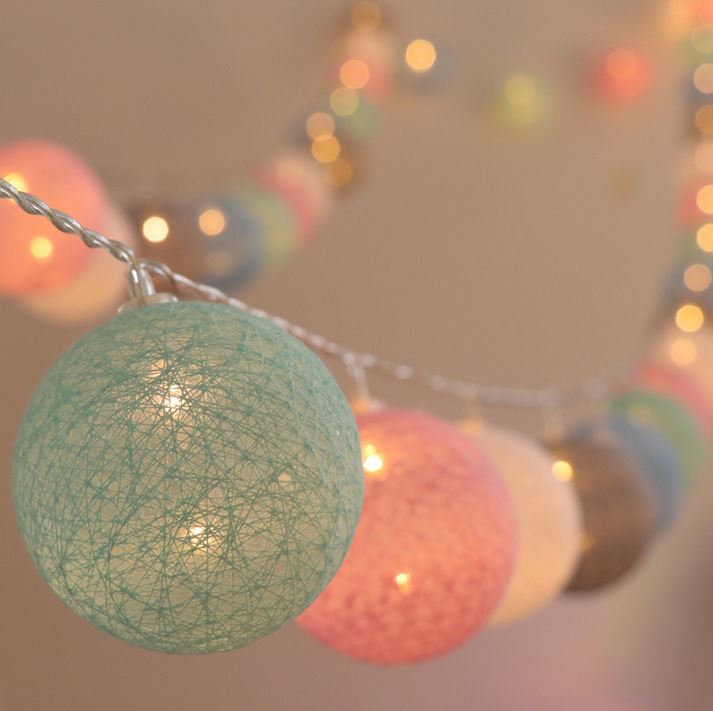 Fröhliche Baumwolle Licht Ball Girlande - LumiBall | Karnz