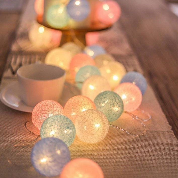 Fröhliche Baumwolle Licht Ball Girlande - LumiBall | Karnz