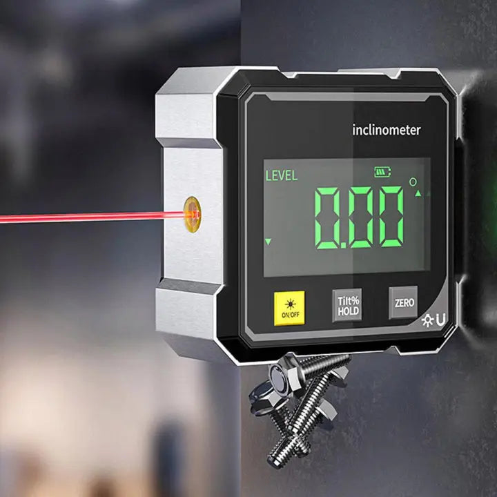Präzisionswinkelmesser AnglePro – Magnetische digitale Laser-Wasserwaage | Karnz