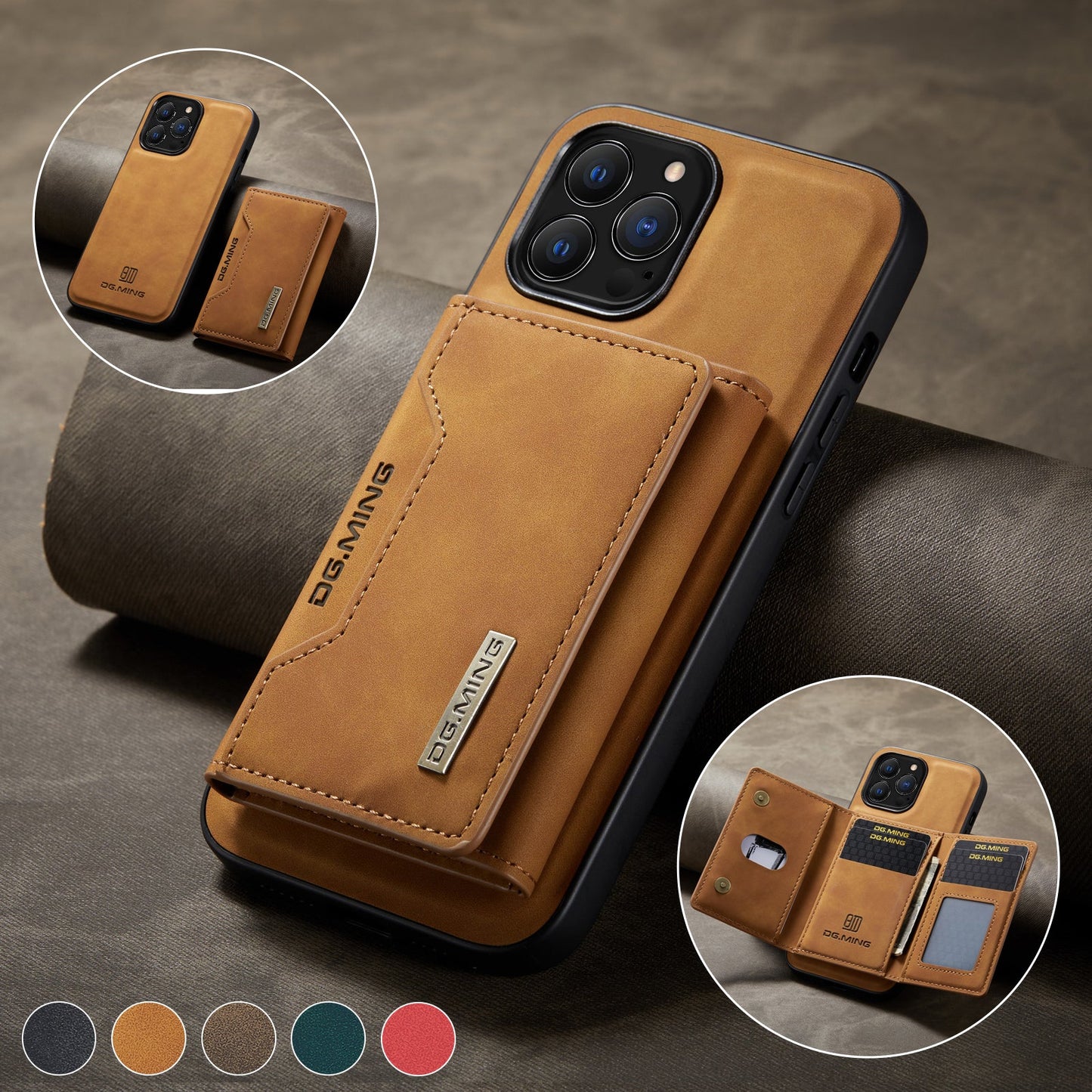 2 in 1 abnehmbares Leder Wallet Case für iPhone