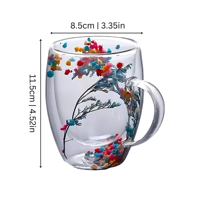 Floral Glass Cup | Karnz