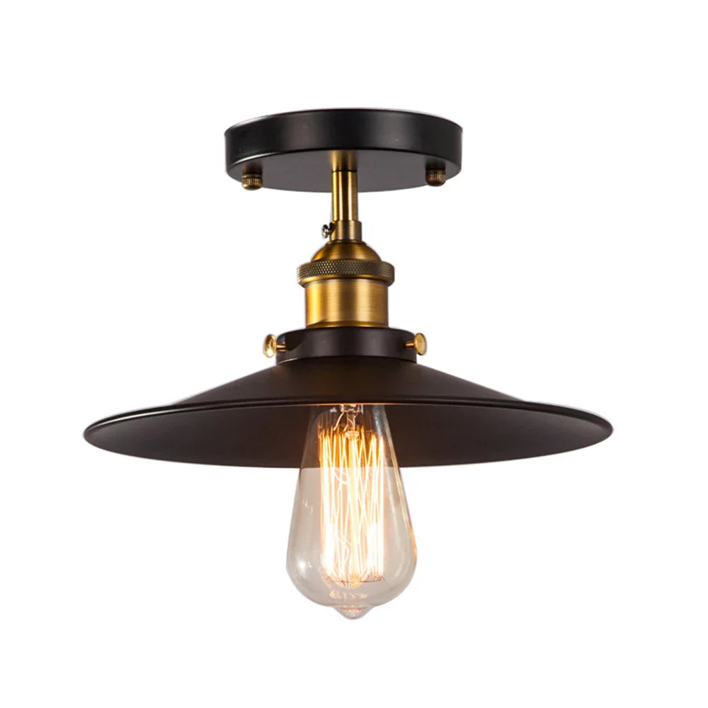 Vintage Deckenlampe im Industriestil, Retro Deckenleuchte mit Edison Glühbirne, LED-kompatibel | Karnz