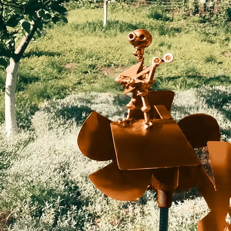 Metall-Windmühle "Rock Band" – Bewegliche Garten Dekoration mit Charakter
