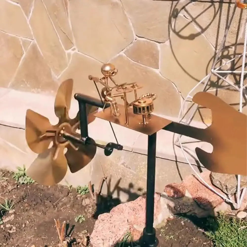 Metall-Windmühle "Rock Band" – Bewegliche Garten Dekoration mit Charakter
