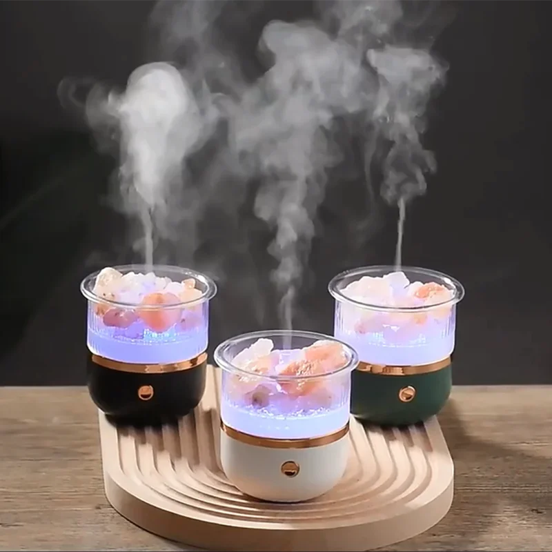 Karnz | Himalaya Salzkrystalllampe & Ätherischer Öl Diffusor, USB Ultraschall Luftbefeuchter für Zuhause & Büro