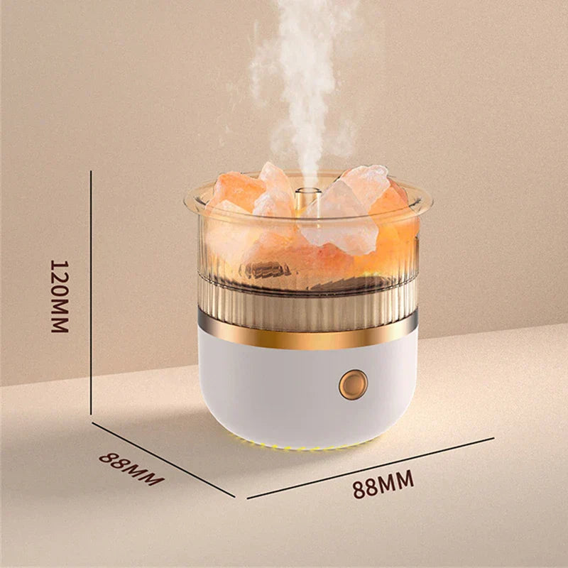 Karnz | Himalaya Salzkrystalllampe & Ätherischer Öl Diffusor, USB Ultraschall Luftbefeuchter für Zuhause & Büro