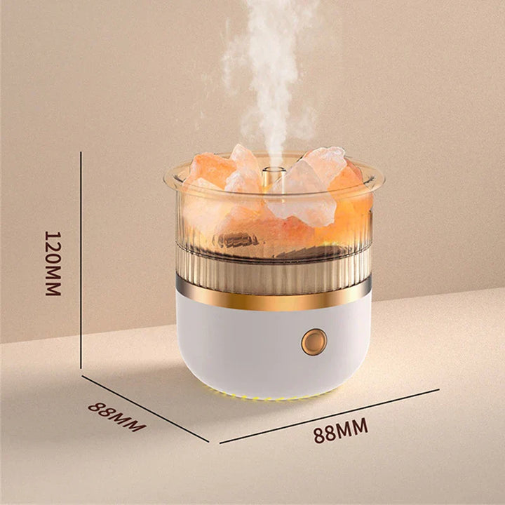 Karnz | Himalaya Salzkrystalllampe & Ätherischer Öl Diffusor, USB Ultraschall Luftbefeuchter für Zuhause & Büro