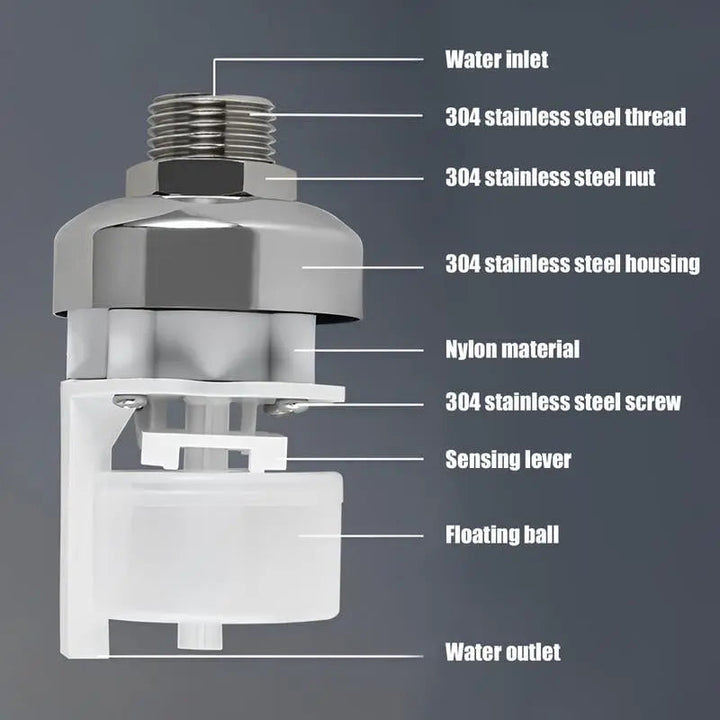 Mini-Schwimmerventil | Automatische Wasserstandsregelung | Edelstahl | 10–150 PSI | Kompakt
