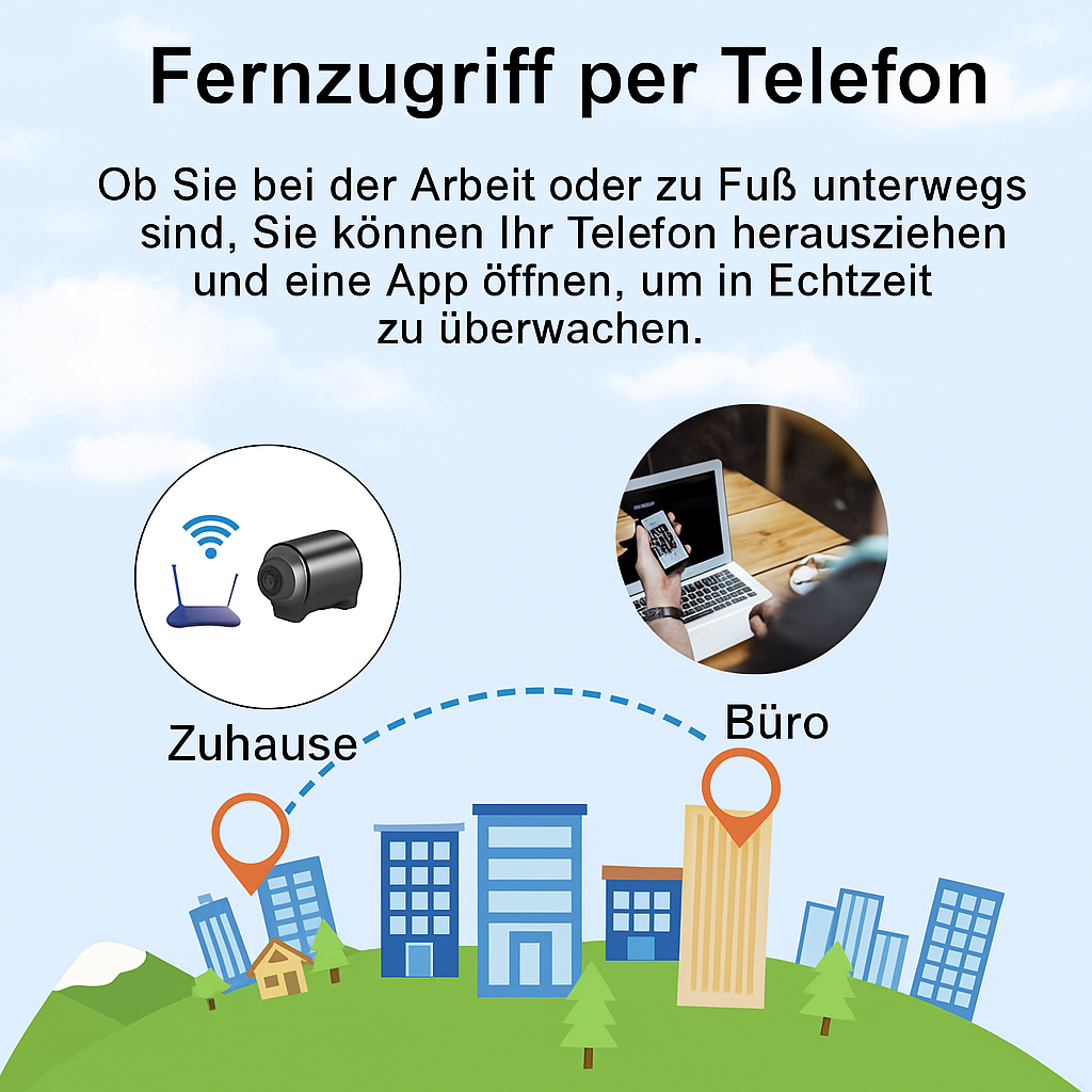 Karnz | Mini Überwachungskamera WLAN Nachtsicht Bewegungsmeldung