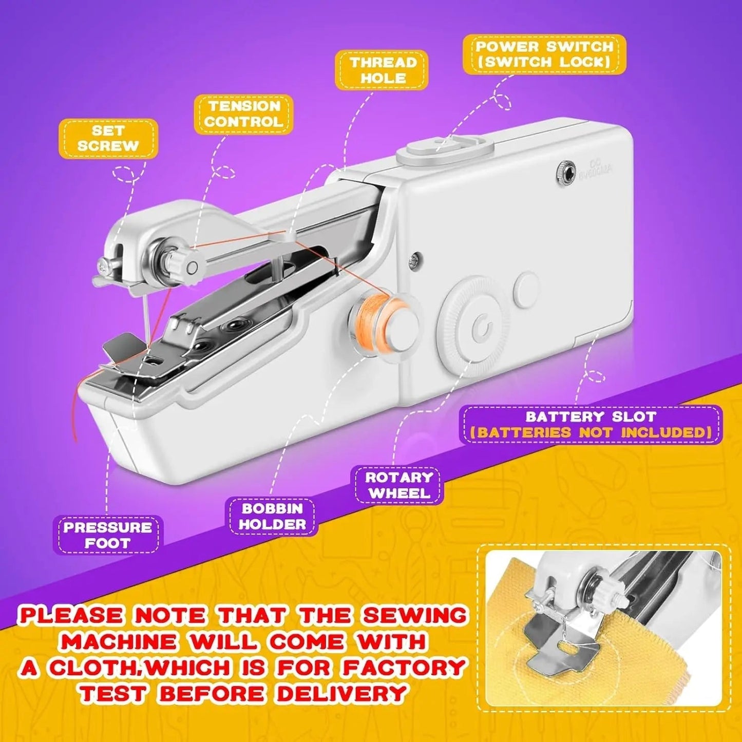 Stitchmatic Mini-Nähmaschine – Tragbare elektrische Nähmaschine für zu Hause und unterwegs | Karnz
