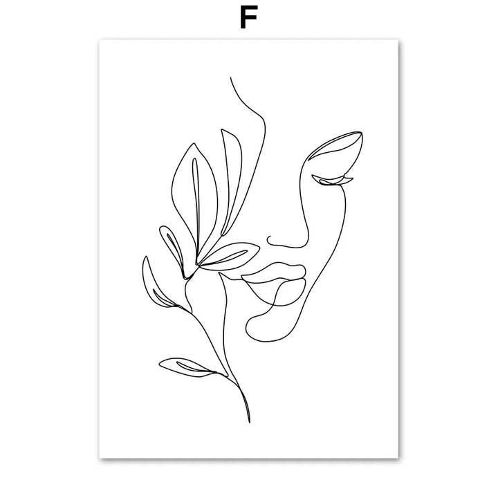 Minimalistische abstrakte Schwarz-Weiß-Schönheitsfigur Kunst Linienkunst Fine Art Leinwanddrucke Bilder für Wohnzimmer Schlafzimmer Salon Kunst Dekor | Karnz
