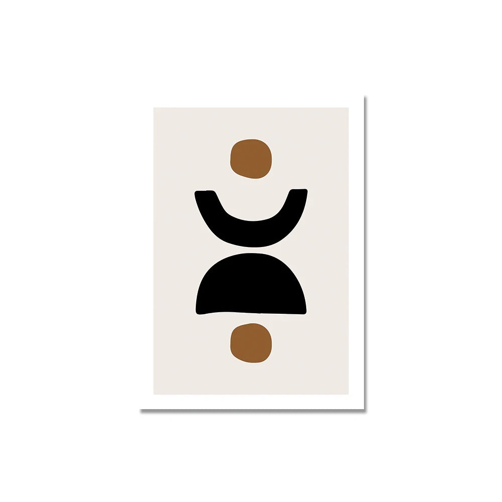 Minimalistische abstrakte Elemente Wandkunst Fine Art Leinwanddrucke Schwarz Braun Neutrale Farben Bilder für moderne Apartment Wohnzimmer Dekor