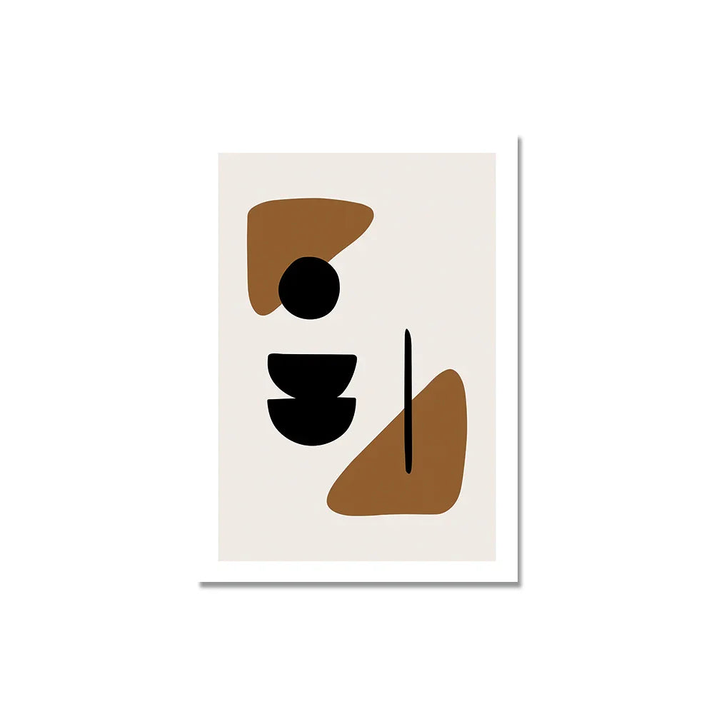 Minimalistische abstrakte Elemente Wandkunst Fine Art Leinwanddrucke Schwarz Braun Neutrale Farben Bilder für moderne Apartment Wohnzimmer Dekor