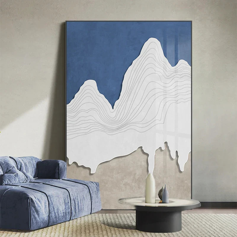 Minimalistische abstrakte Landschaft Berg Umrisslinien Wandkunst Poster Kunstleinwanddruck Bild für Wohnzimmer Schlafzimmer skandinavische Diele Kunst Dekor