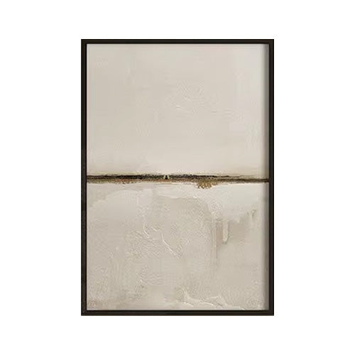 Minimalistische abstrakte Landschaftswandkunst neutrale Farben Fine Art Leinwanddrucke Beige/Schwarz Bilder für Wohnzimmer, Schlafzimmer, Kunst für zeitgenössische Innenräume | Karnz