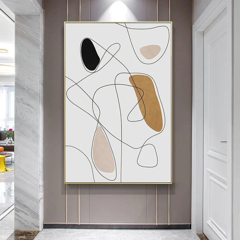 Minimalistische abstrakte Form und Linien Wandkunst Fine Art Leinwanddrucke Kunst für moderne Wohnung Wohnzimmer Schlafzimmer Flur Kunstdekoration