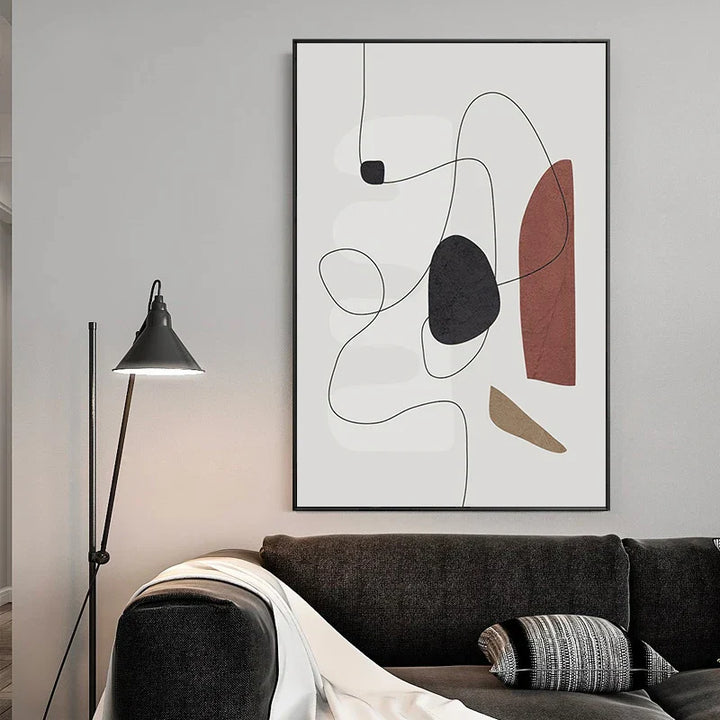 Minimalistische abstrakte Form und Linien Wandkunst Fine Art Leinwanddrucke Kunst für moderne Wohnung Wohnzimmer Schlafzimmer Flur Kunstdekoration