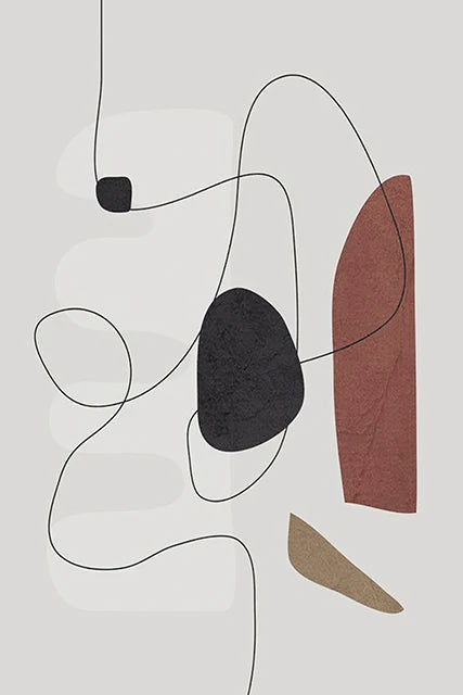 Minimalistische abstrakte Form und Linien Wandkunst Fine Art Leinwanddrucke Kunst für moderne Wohnung Wohnzimmer Schlafzimmer Flur Kunstdekoration