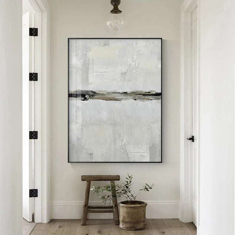 Minimalistische Beige-Grau-Farbblock abstrakte Wandkunst Fine Art Leinwanddrucke Bilder für moderne Wohnungen Wohnzimmer Schlafzimmer zeitgenössische Wohnkultur