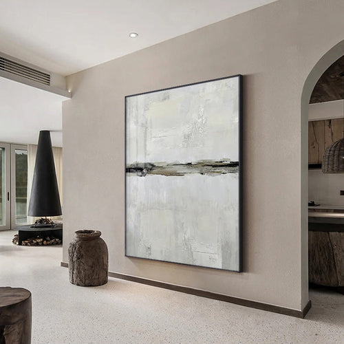 Minimalistische Beige-Grau-Farbblock abstrakte Wandkunst Fine Art Leinwanddrucke Bilder für moderne Wohnungen Wohnzimmer Schlafzimmer zeitgenössische Wohnkultur