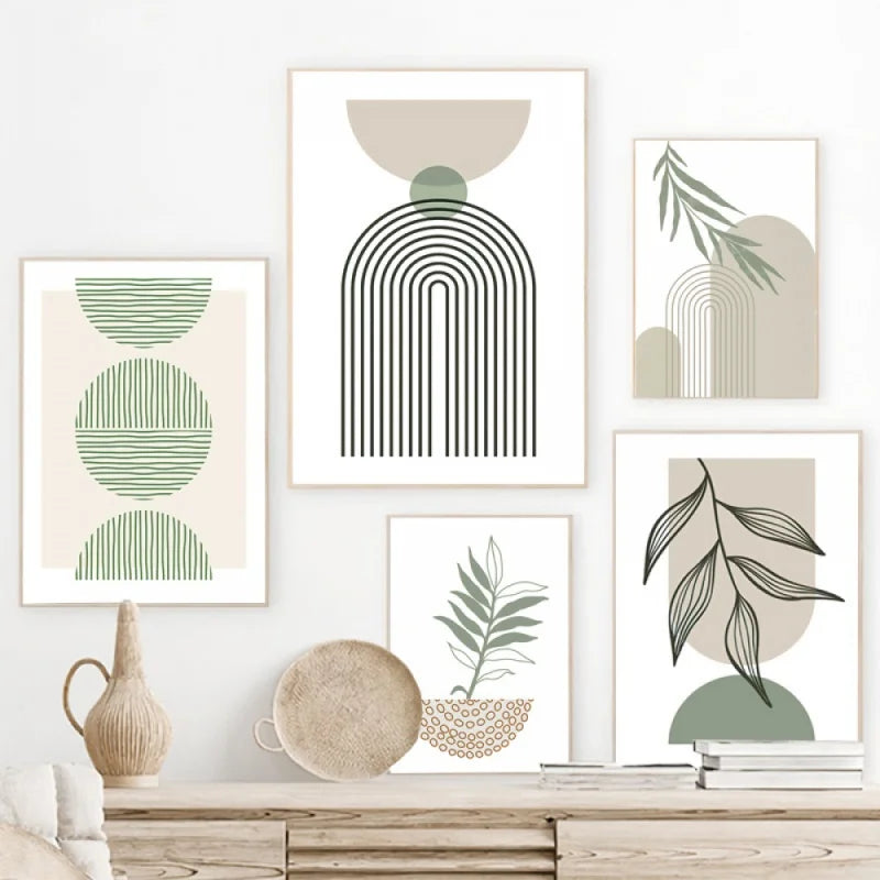 Minimalistische Bohemian Botanische Wandkunst Feine Kunst Leinwanddrucke Neutrale Farb Galerie Wandbilder Für Wohnzimmer