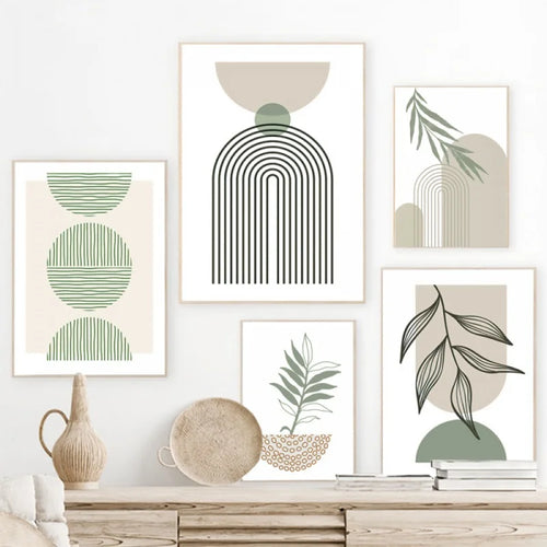 Minimalistische Bohemian Botanische Wandkunst Feine Kunst Leinwanddrucke Neutrale Farb Galerie Wandbilder Für Wohnzimmer