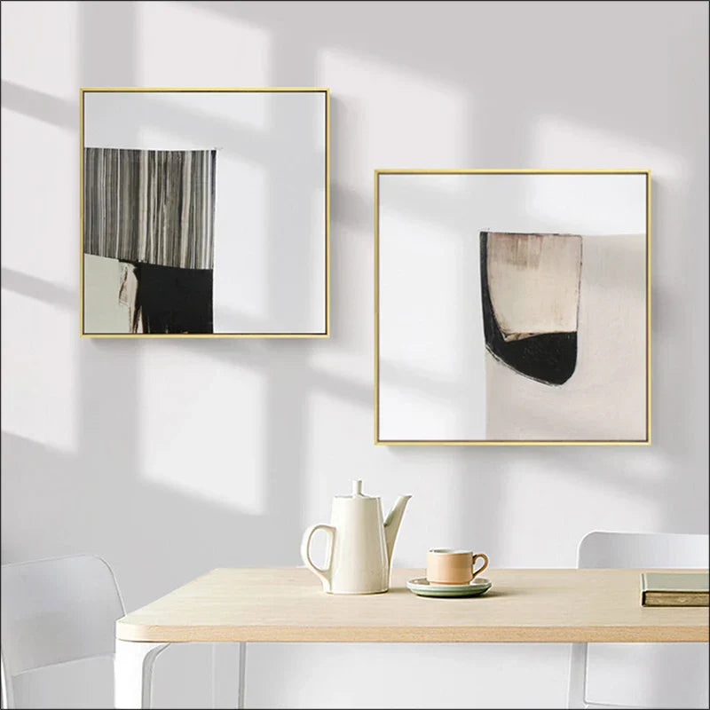 Minimalistische Farbblöcke Abstrakte Wandkunst Feine Kunst Leinwanddrucke Quadratisches Format Bilder Für Wohnzimmer Zeitgenössische Skandinavische Wohnkultur
