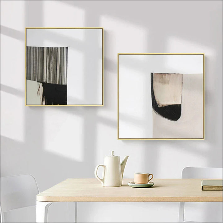 Minimalistische Farbblöcke Abstrakte Wandkunst Feine Kunst Leinwanddrucke Quadratisches Format Bilder Für Wohnzimmer Zeitgenössische Skandinavische Wohnkultur