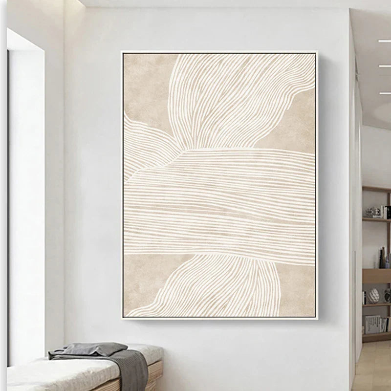Minimalistische feine Linien Wandkunst Feine Kunst Leinwand Drucke Neutrale Farben Beige Weiß Abstrakte Nordische Bilder Für Wohnzimmer Schlafzimmer Kunst Dekor