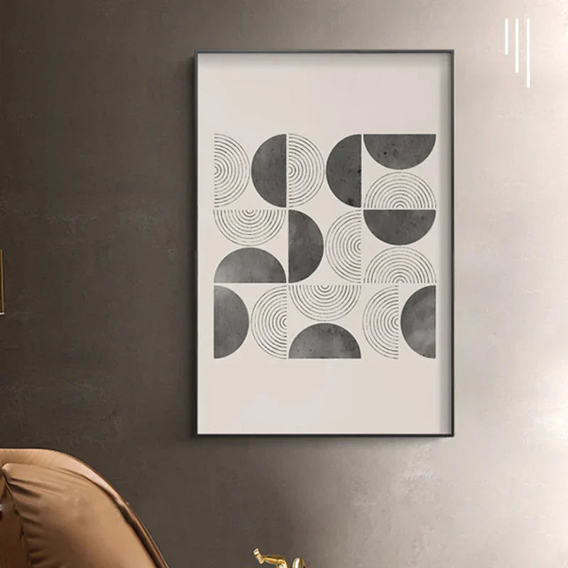 Minimalistische geometrische Sonnen-Mond-Wandkunst feine Kunstleinwanddrucke moderne abstrakte Plakatbilder für Wohnzimmer Esszimmer Kunstdekoration