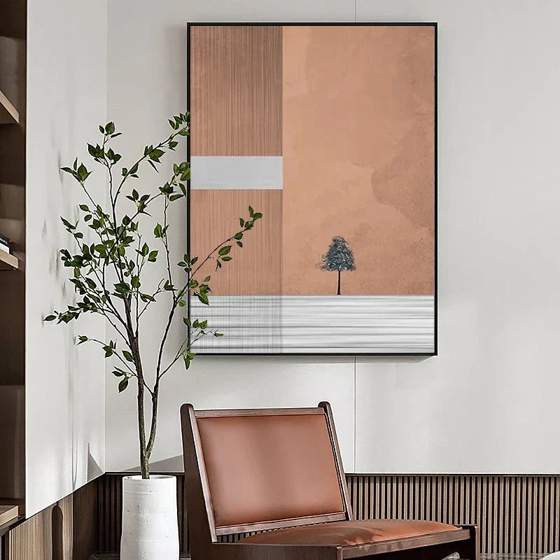 Minimalistische Landschaft Farbblock Abstrakte Wandkunst Fine Art Leinwanddruck Zeitgenössisches Bild Für Moderne Wohnung Wohnzimmer Home Office Dekor