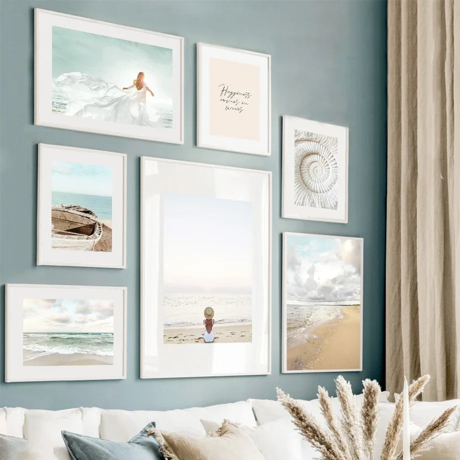 Minimalistische Lebensstil Strand Landschaft Wandkunst Fine Art Leinwanddrucke Galerie Wandbilder von Ruhe für das Wohnzimmer Skandinavische Wohnkultur