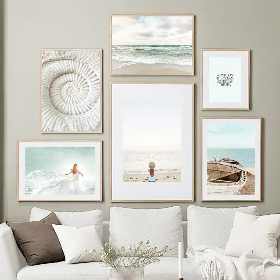 Minimalistische Lebensstil Strand Landschaft Wandkunst Fine Art Leinwanddrucke Galerie Wandbilder von Ruhe für das Wohnzimmer Skandinavische Wohnkultur