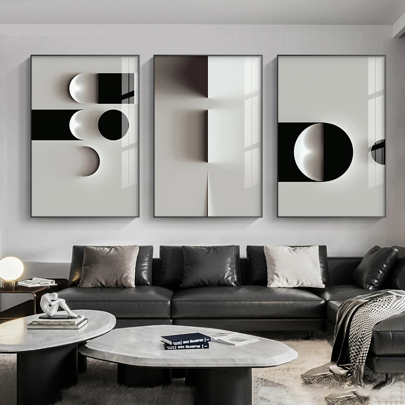 Minimalistische moderne Ästhetik abstrakte geometrische Wandkunst Fine Art Leinwanddrucke Bilder für moderne Apartment-Wohnzimmer Home Office Dekor