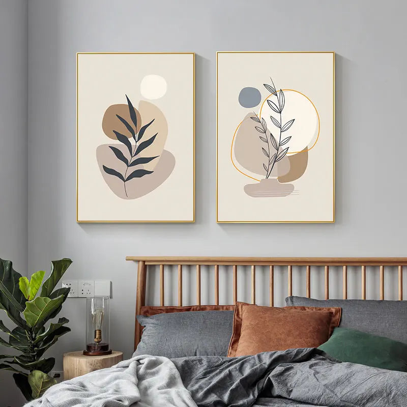 Minimalistische natürliche Stillleben Wandkunst Fine Art Leinwanddrucke neutrale Farben nordische Bilder für Wohnzimmer Esszimmer Schlafzimmer Kunst Dekor