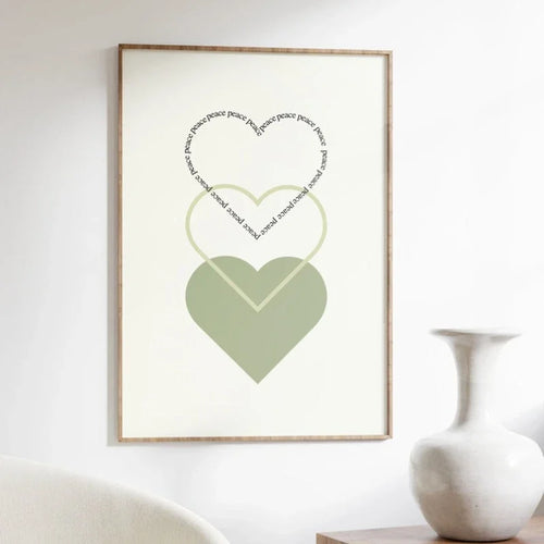 Minimalistische Friedensliebe Herzen Wandkunst Fine Art Canvas Drucke Einfache inspirierende Zitate Poster Bild für Wohnzimmer Schlafzimmer Dekor